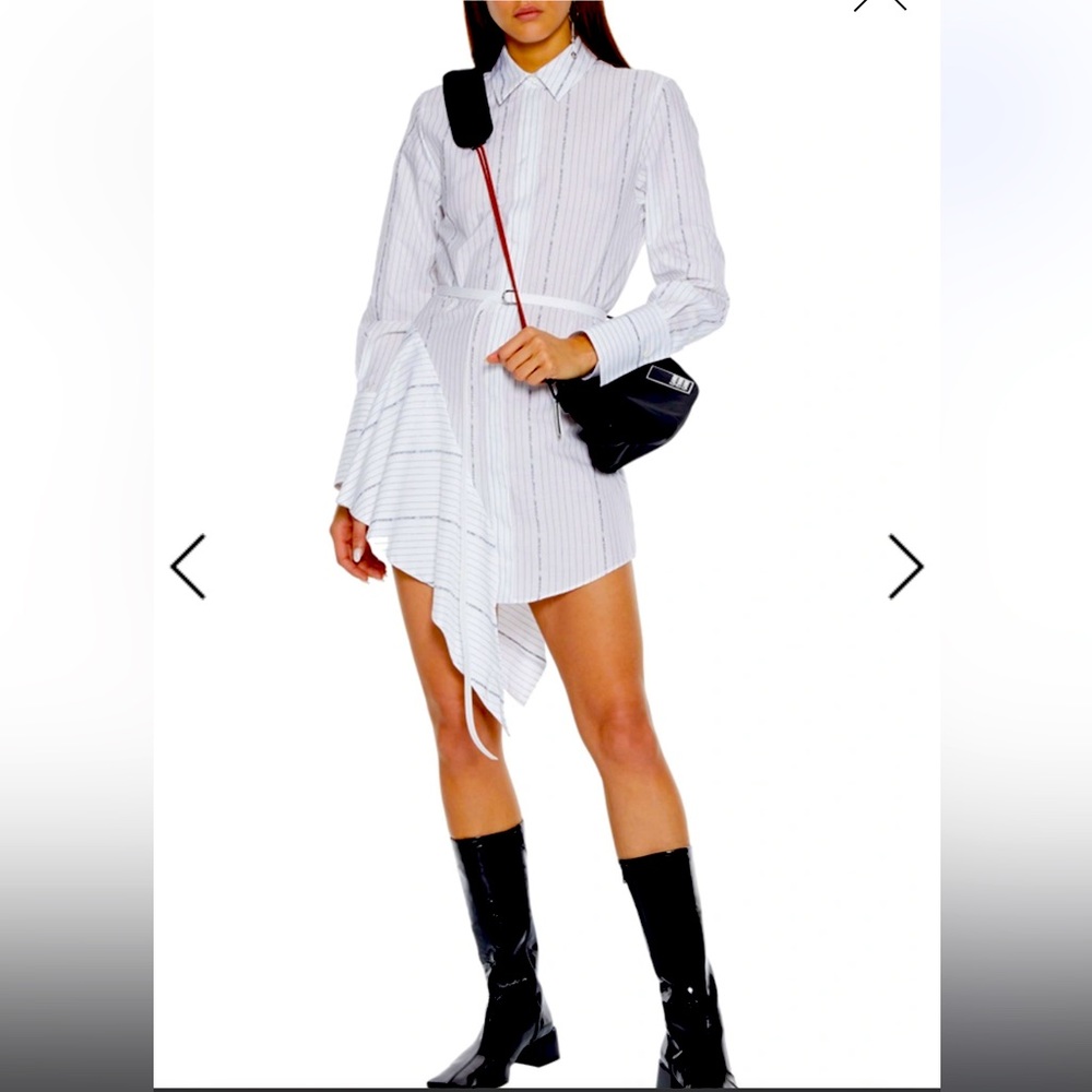 OFF-WHITE Asymmetric Pinstripe Popeline